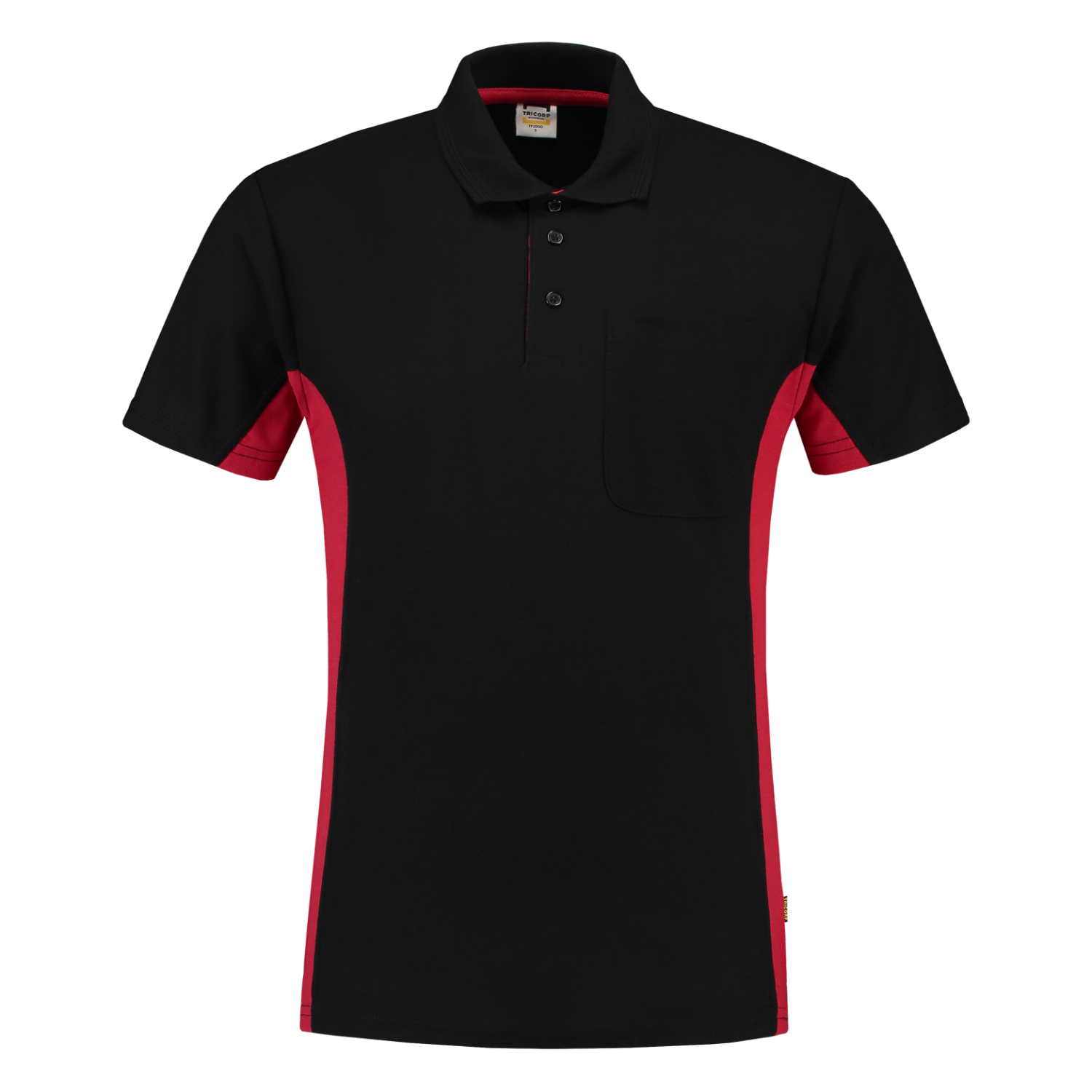 Tricorp Workwear Poloshirts 202002-TP2000 zwart-rood(blackred)