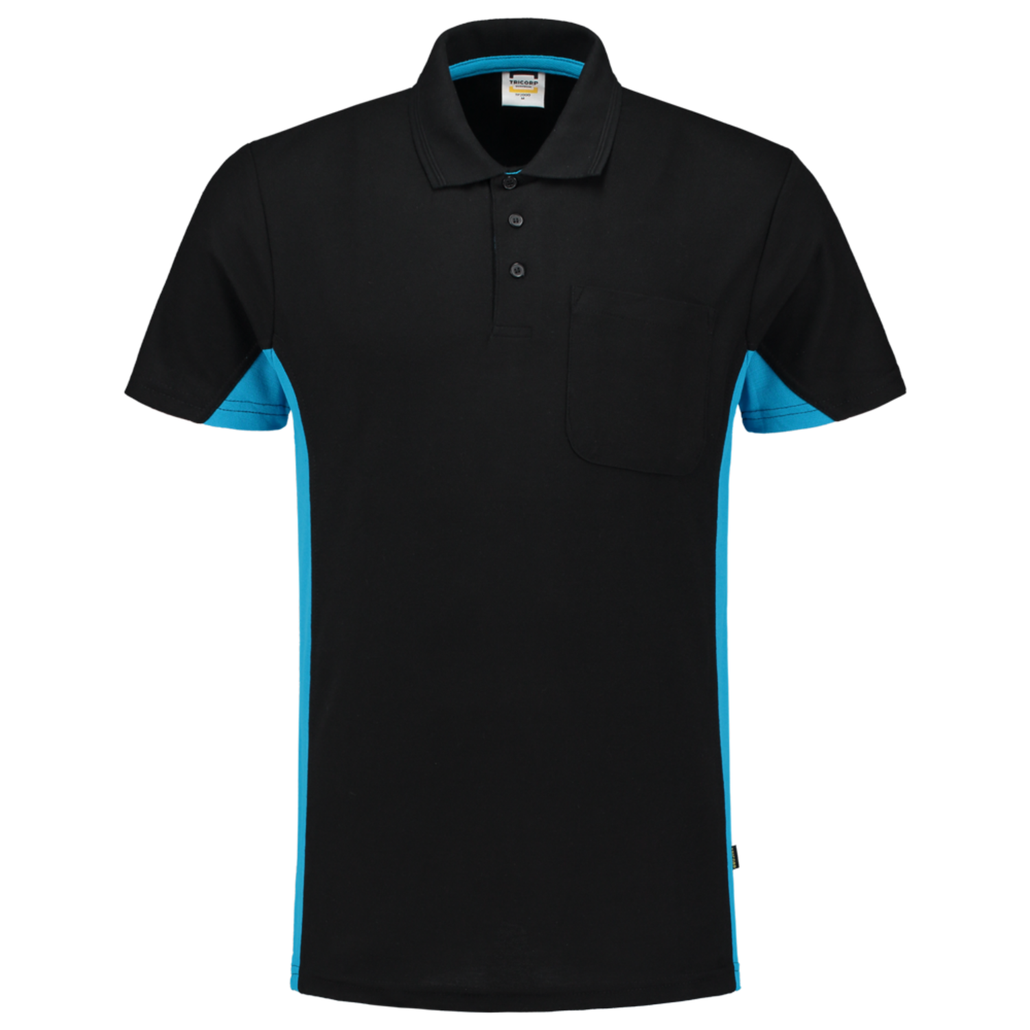 Tricorp Workwear Poloshirts 202002-TP2000 zwart-turkoois(blackturquoise)
