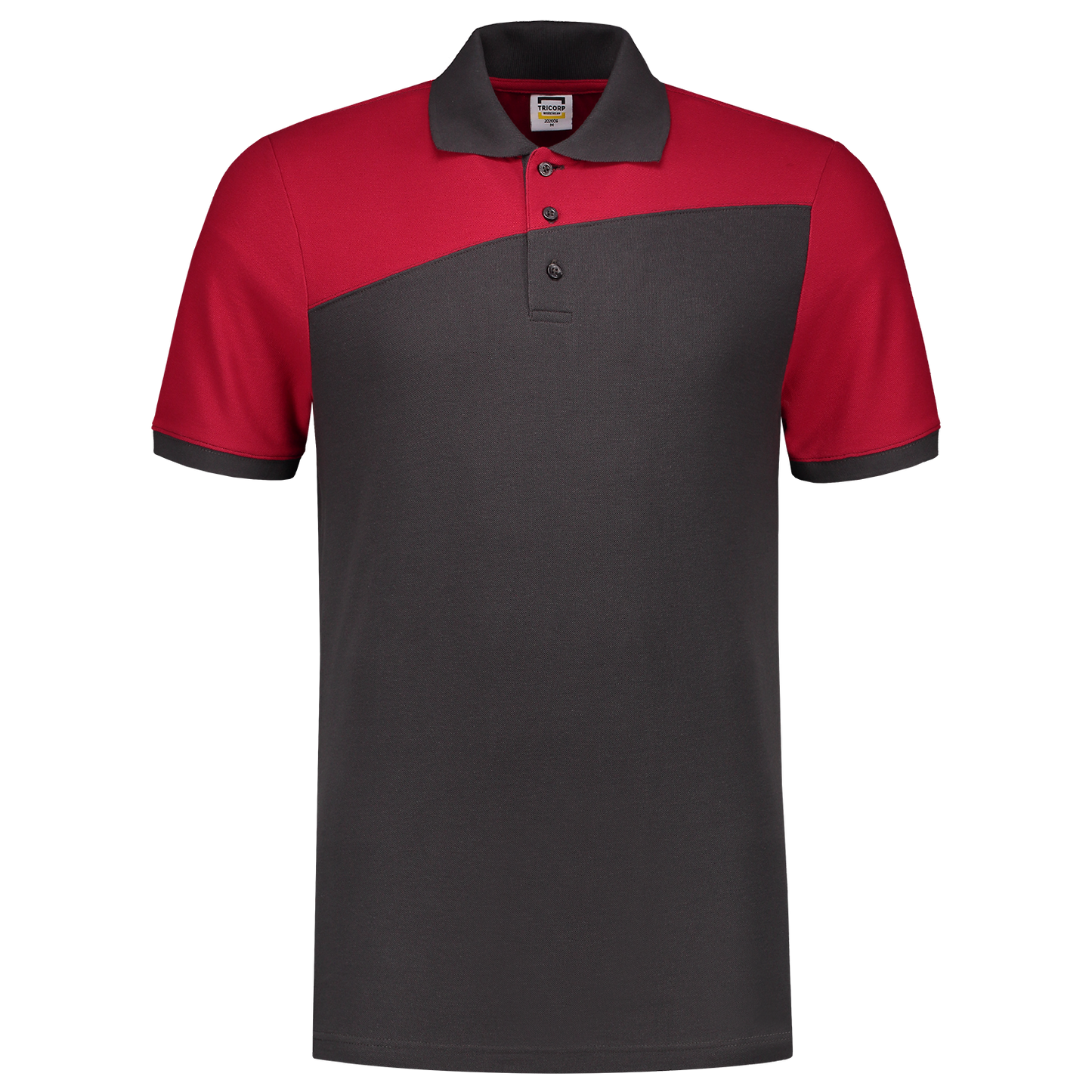 Tricorp Workwear Poloshirts 202006 dronkergrijs-rood(darkgreyred)