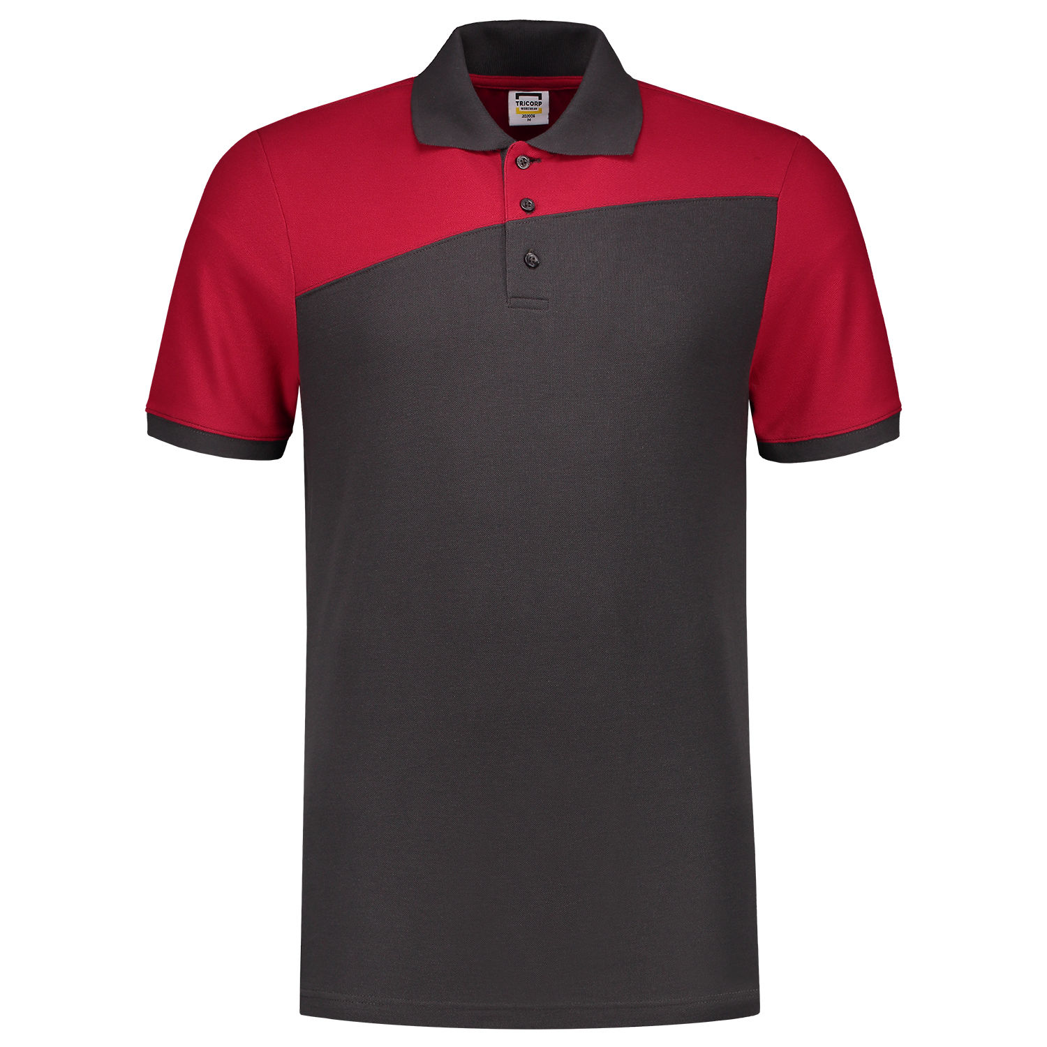 Tricorp Workwear Poloshirts 202006 dronkergrijs-rood(darkgreyred)