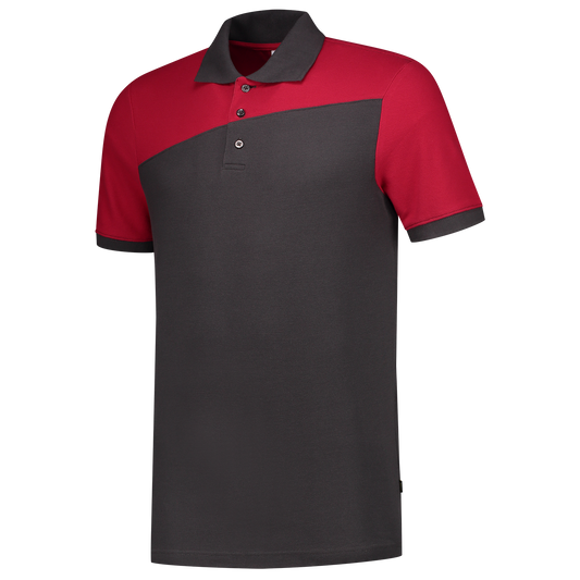 Tricorp Workwear 60 Graden;Bicolor Naden Poloshirts 202006 dronkergrijs-rood(darkgreyred)