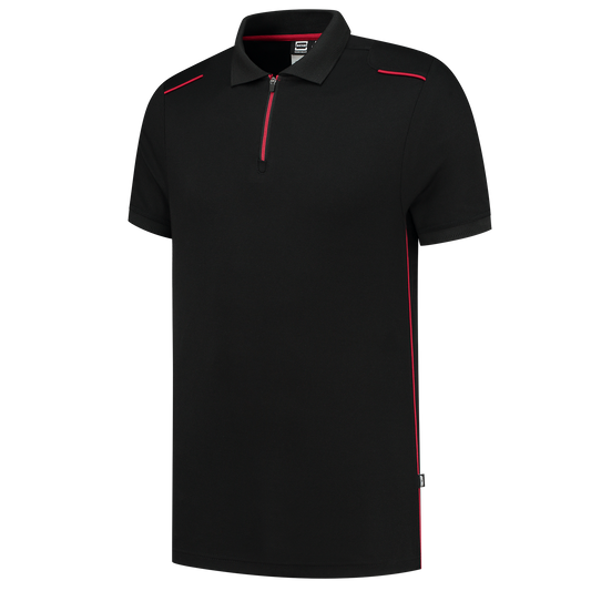 Tricorp Accent Poloshirts 202703 unisex bicolor zwart-rood(blackred)