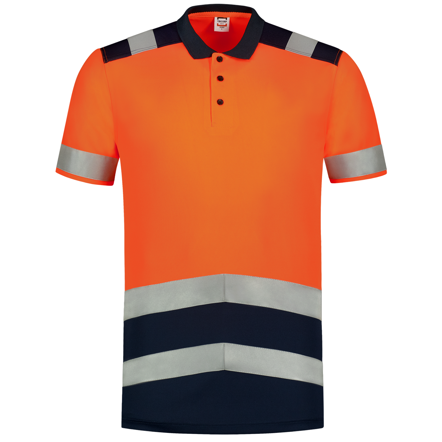 Tricorp Safety 2020 Vision;60 Graden Poloshirts 203007 HiVis fluo oranje-inktblauw(fluororangeink)