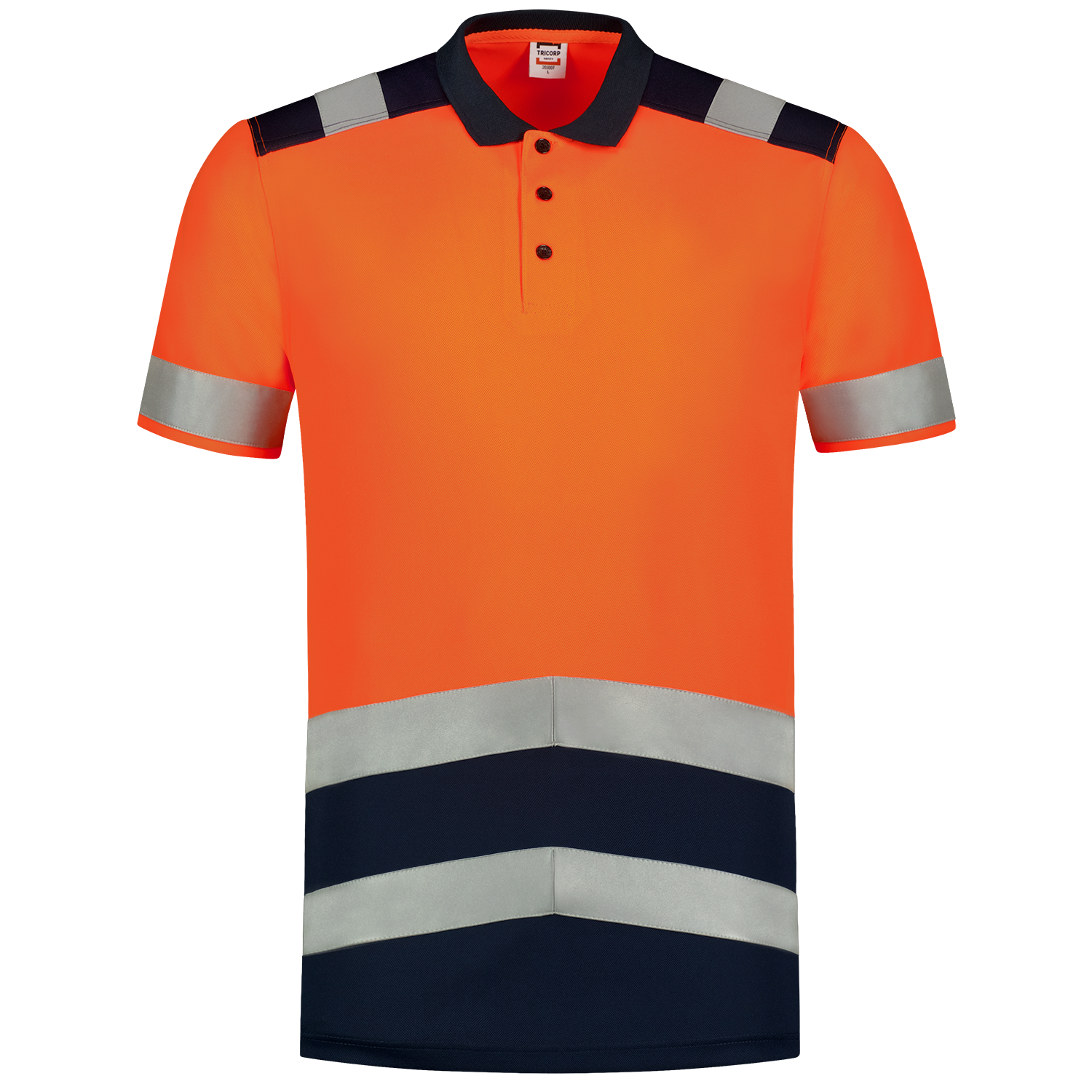 Tricorp Safety 2020 Vision;60 Graden Poloshirts 203007 HiVis fluo oranje-inktblauw(fluororangeink)