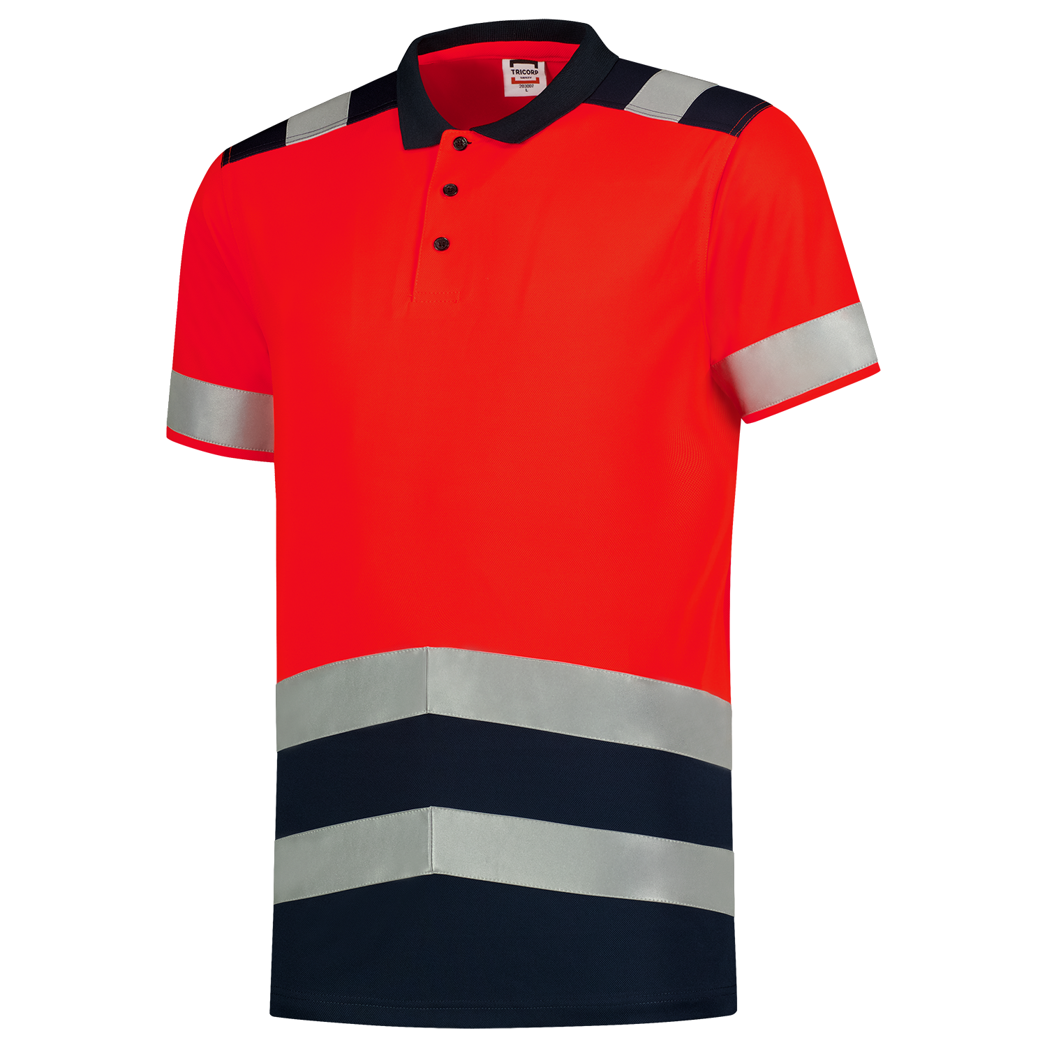Tricorp Safety Poloshirts 203007 HiVis fluo rood-inktblauw(fluorredink)