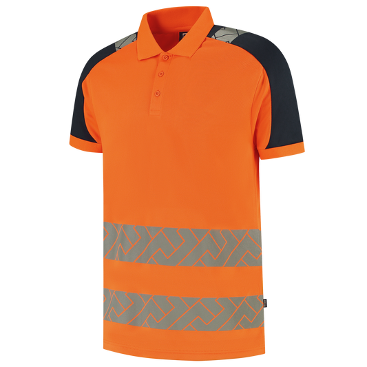 Tricorp Workwear High Vis Redefined Poloshirts 206103 fluo oranje-inktblauw(fluororangeink)