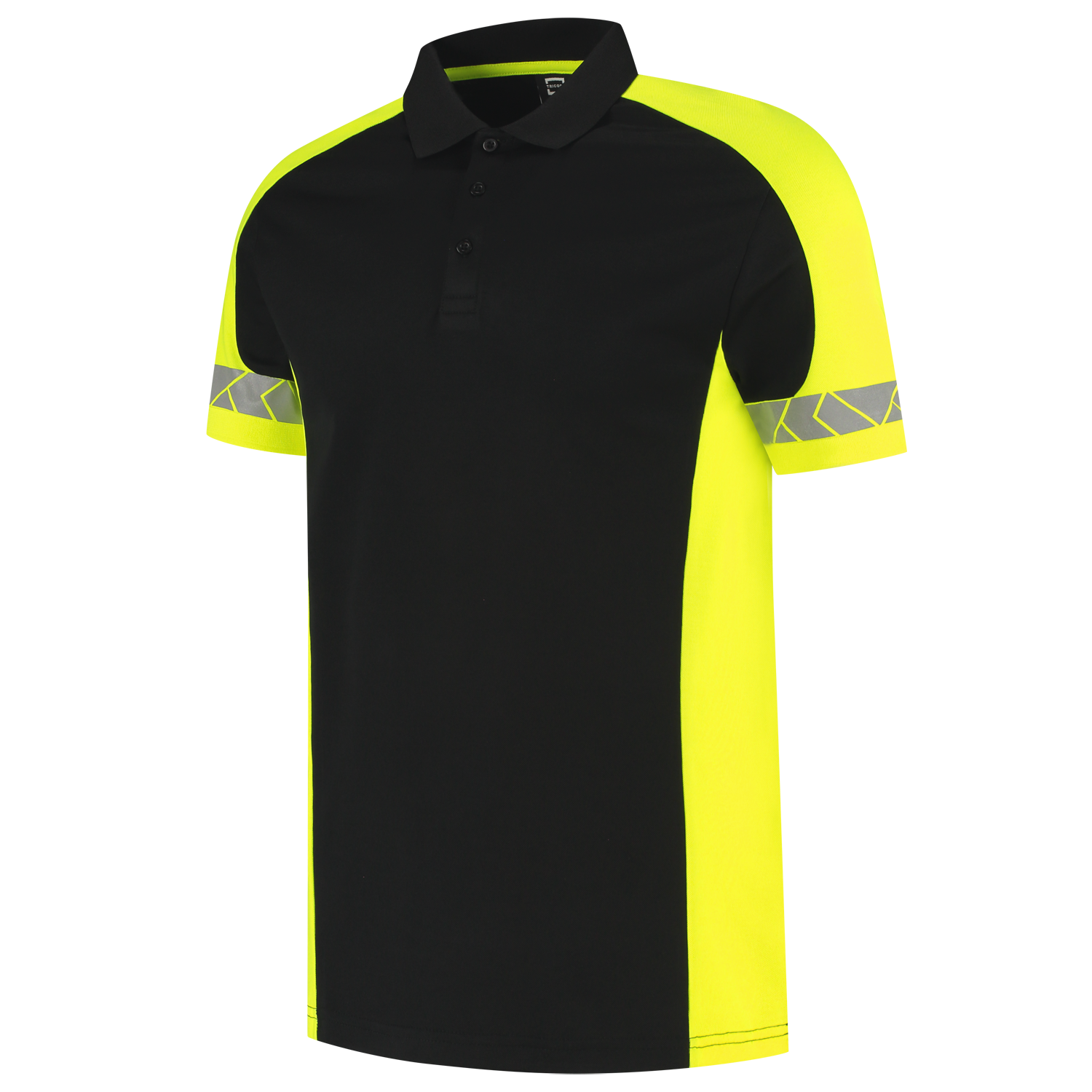 Tricorp Workwear Reflective Redefined Poloshirts 206104 zwart-fluo geel(blackfluoryellow)