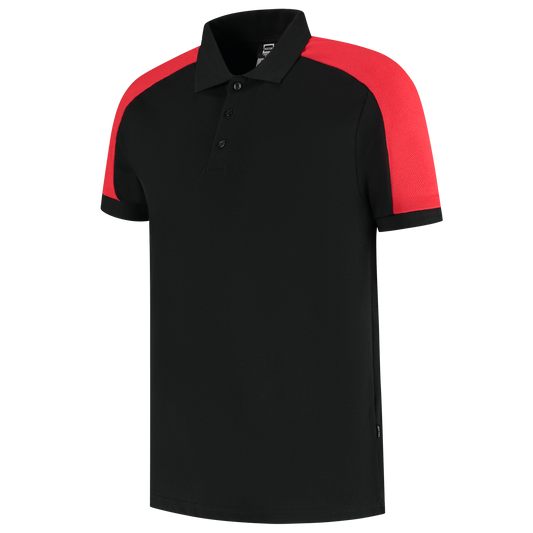Tricorp Workwear Bicolor Redefined Poloshirts 206106 zwart-fel rood(blackbrightred)