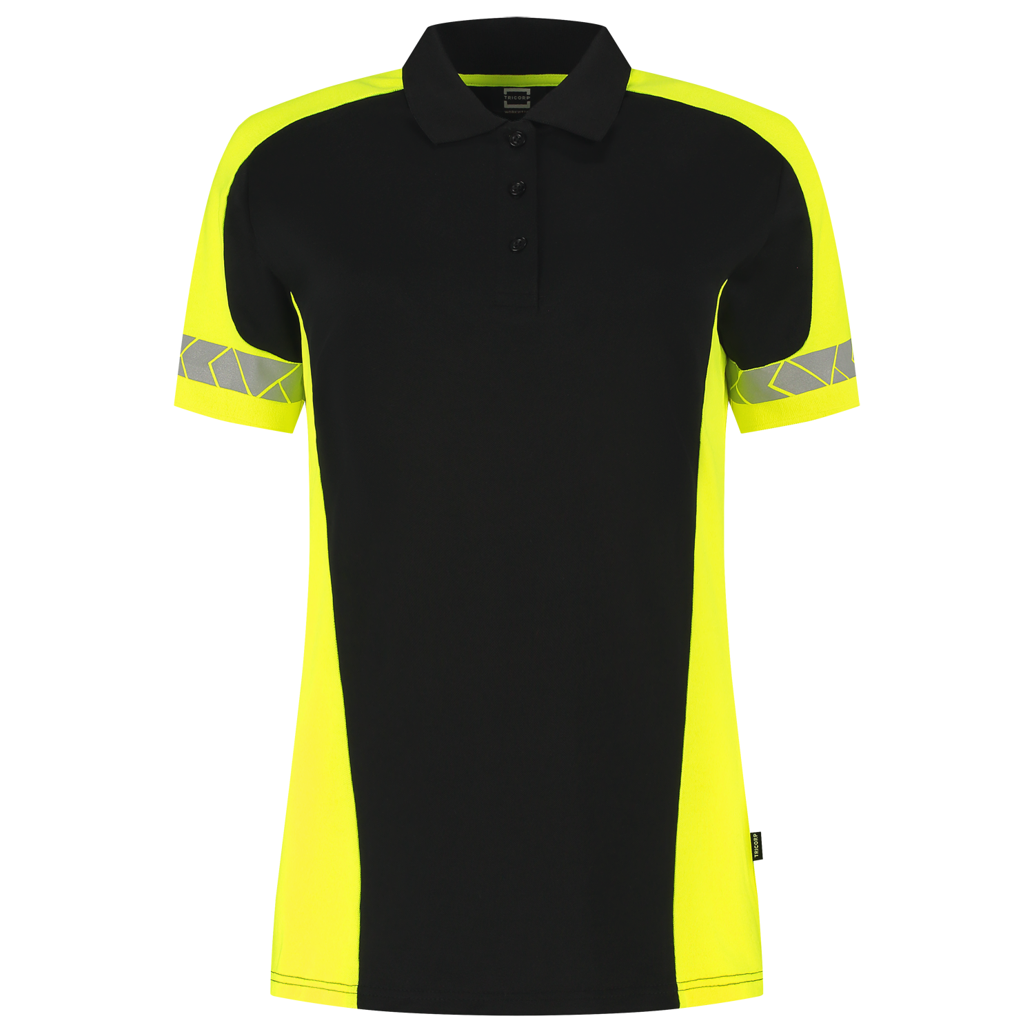 Tricorp Workwear Reflective Redefined Poloshirts 206110 Dames HiVis zwart-fluo geel(blackfluoryellow)