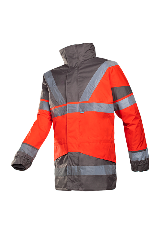 Sioen Jassen Skollfield HiVis fluo rood-grijs