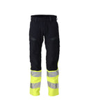Mascot Accelerate Multisafe Broek 21179-284 kniezakken Ultimate Stretch vlamvertragend antistatisch HiVis donker marineblauw-fluo geel(01017)
