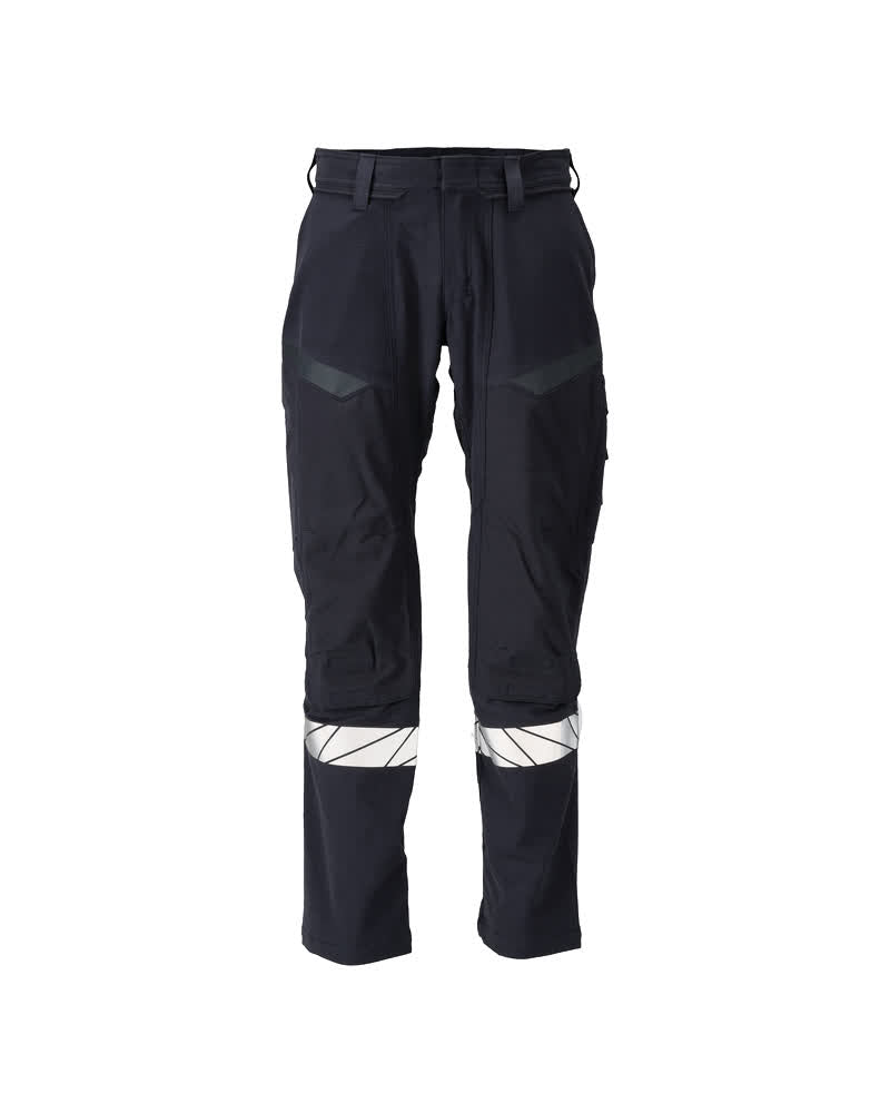 Mascot Accelerate Multisafe Broek 21279-284 kniezakken Ultimate Stretch vlamvertragend antistatisch HiVis donker marineblauw-fluo geel(01017)