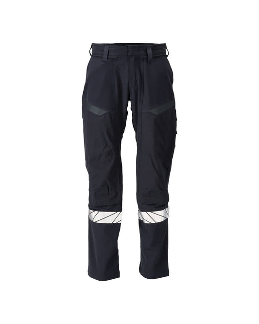 Mascot Accelerate Multisafe Broek 21279-284 kniezakken Ultimate Stretch vlamvertragend antistatisch HiVis donker marineblauw-fluo geel(01017)
