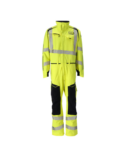 Mascot Accelerate Multisafe Overall 21319-281 kniezakken vlamvertragend antistatisch stretch HiVis fluo geel-donker marineblauw(17010)