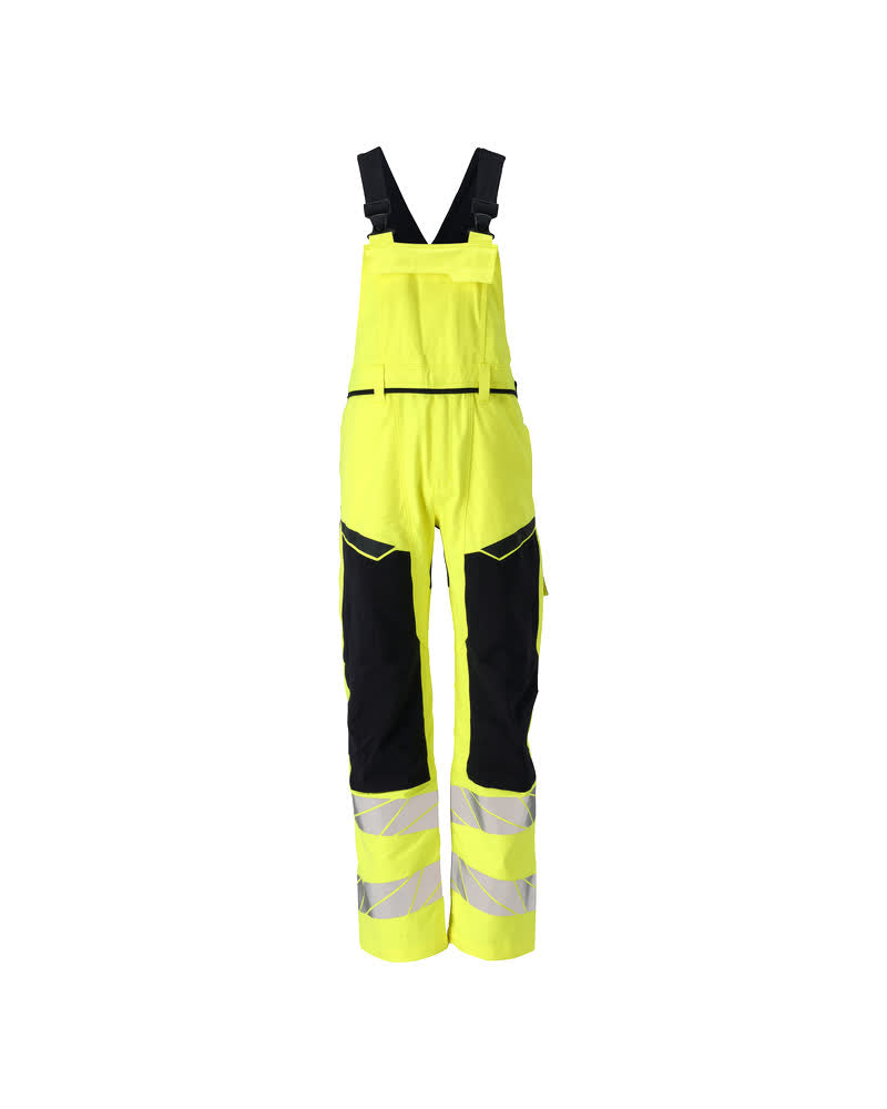 Mascot Accelerate Multisafe Amerikaanse overall 21369-281 kniezakken vlamvertragend antistatisch stretch HiVis fluo geel-donker marineblauw(17010)
