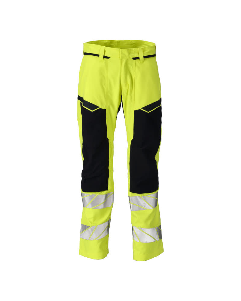 Mascot Accelerate Multisafe Broek 21379-281 kniezakken vlamvertragend antistatisch stretch HiVis fluo geel-donker marineblauw(17010)
