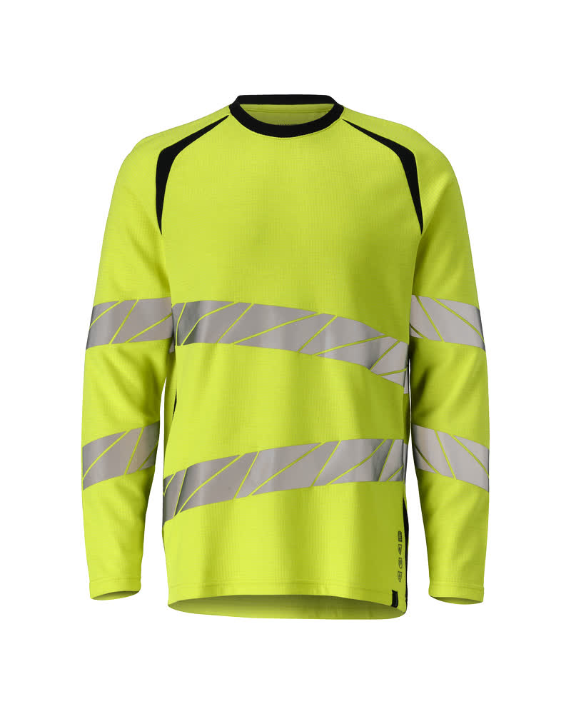 Mascot Accelerate Multisafe T-shirt 21381-327 lange mouwen vlamwerend antistatisch HiVis fluo geel-donker marineblauw(17010)
