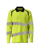 Mascot Accelerate Multisafe Poloshirt 21383-327 lange mouwen vlamwerend antistatisch HiVis fluo geel-donker marineblauw(17010)