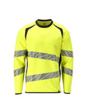 Mascot Accelerate Multisafe Sweatshirt 21384-337 vlamwerend antistatisch HiVis fluo geel-donker marineblauw(17010)