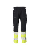 Mascot Accelerate Multisafe Broek 21479-281 kniezakken vlamvertragend antistatisch stretch HiVis donker marineblauw-fluo geel(01017)