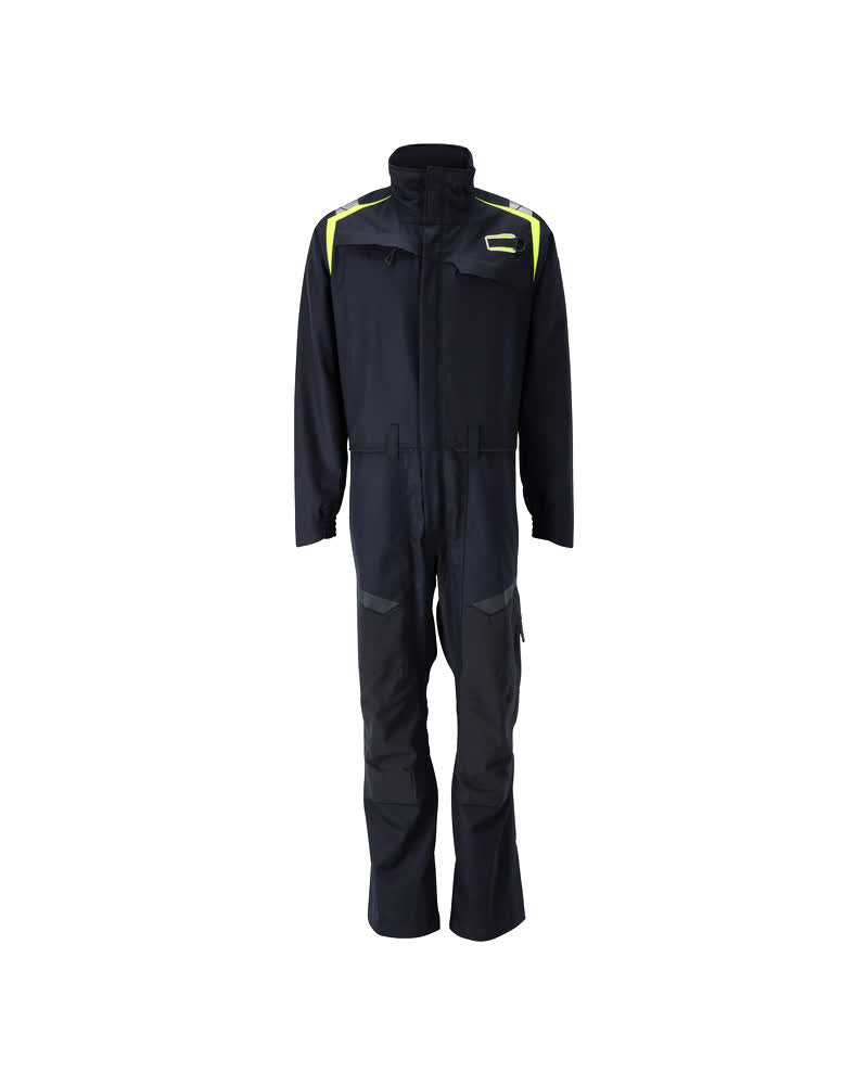 Mascot Accelerate Multisafe Overall 21519-281 kniezakken vlamvertragend antistatisch stretch HiVis donker marineblauw-fluo geel(01017)