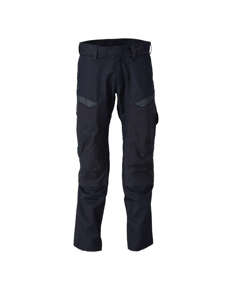 Mascot Accelerate Multisafe Broek 21579-281 kniezakken stretch vlamvertragend antistatisch HiVis donker marineblauw-fluo geel(01017)
