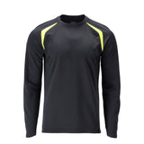 Mascot Accelerate Multisafe T-shirt 21581-327 lange mouwen vlamwerend antistatisch donker marineblauw-fluo geel(01017)