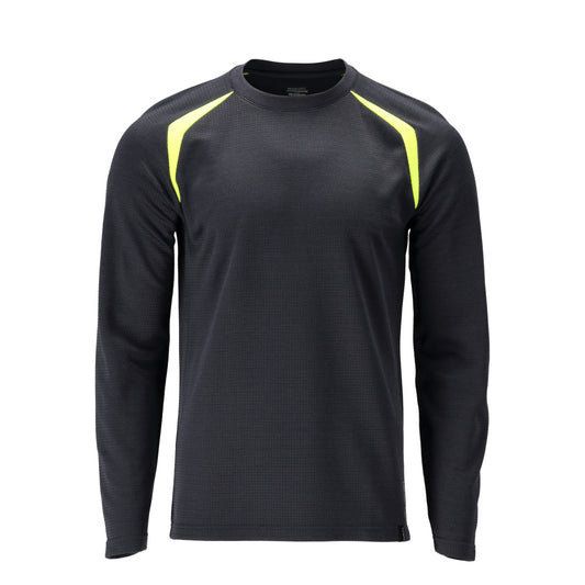 Mascot Accelerate Multisafe T-shirt 21581-327 lange mouwen vlamwerend antistatisch donker marineblauw-fluo geel(01017)