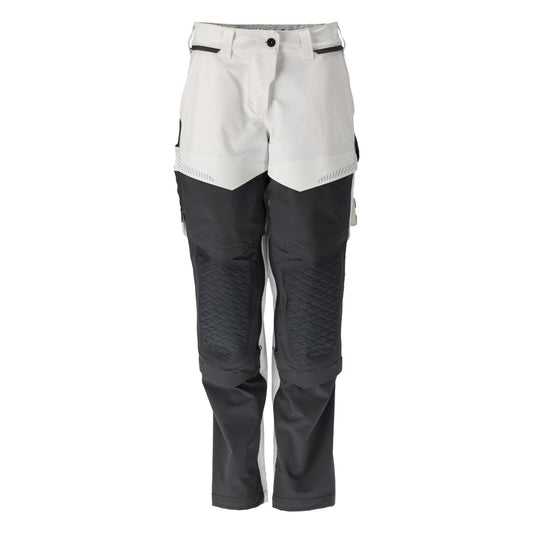 Mascot Customized Broek 22078-605 kniezakken Ultimate Stretch waterafstotend lichtgewicht waterafstotend dames pasvorm Diamond wit-steengrijs(0689)