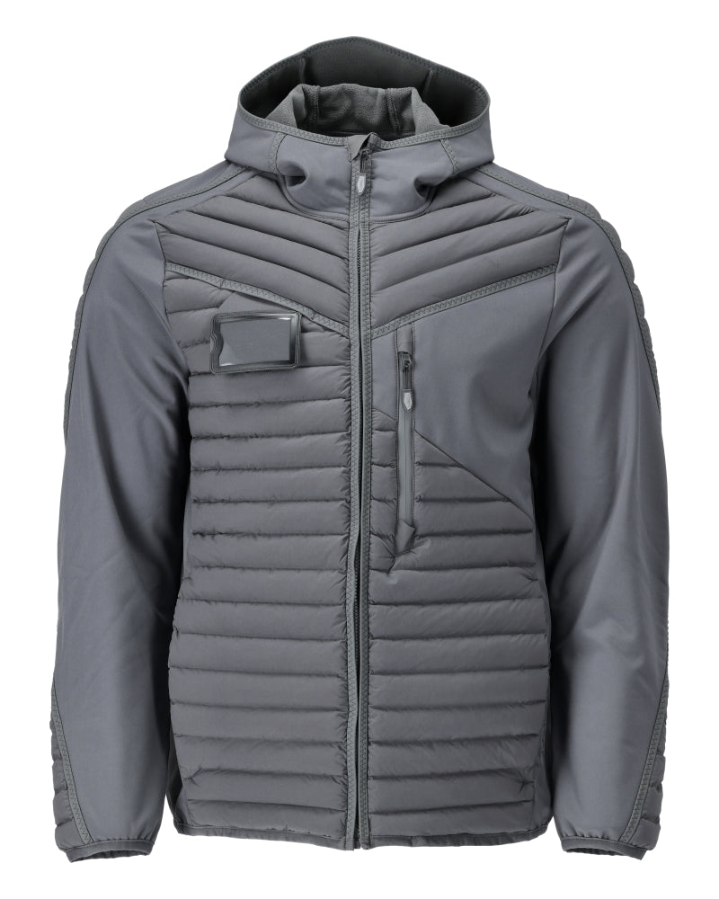 Mascot Customized Jas 22215-607 capuchon waterafstotend ademend steengrijs(89)
