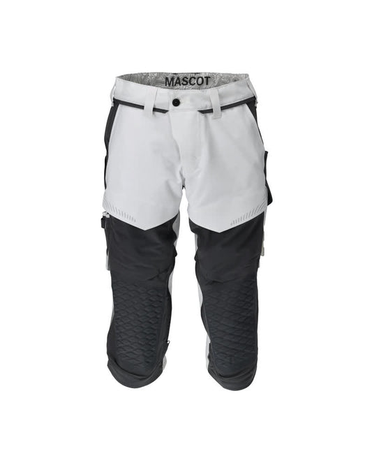 Mascot Customized Driekwart broek 22249-605 kniezakken stretch wit-steengrijs(0689)