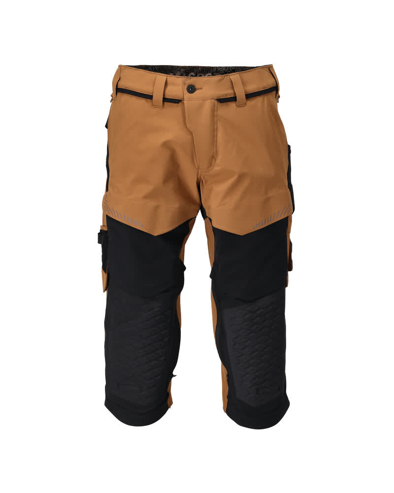 Mascot Customized Driekwart broek 22249-605 kniezakken stretch notenbruin-zwart(5409)