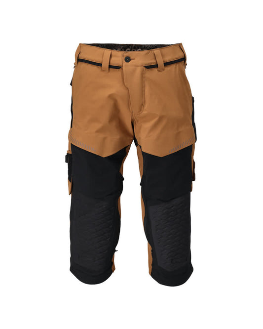 Mascot Customized Driekwart broek 22249-605 kniezakken stretch notenbruin-zwart(5409)