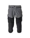 Mascot Customized Driekwart broek 22249-605 kniezakken stretch steengrijs-zwart(8909)