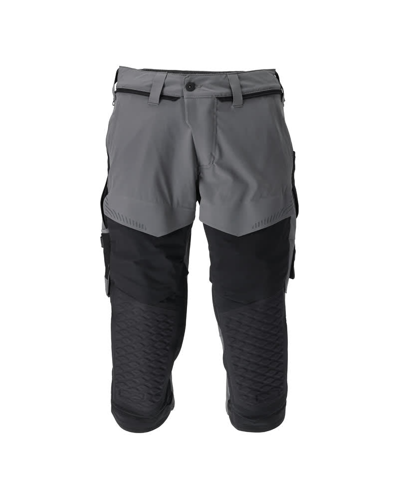 Mascot Customized Driekwart broek 22249-605 kniezakken stretch steengrijs-zwart(8909)
