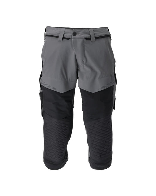 Mascot Customized Driekwart broek 22249-605 kniezakken stretch steengrijs-zwart(8909)