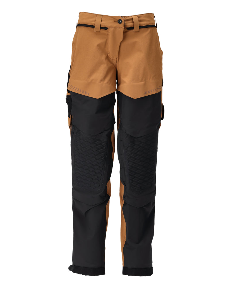Mascot Customized Broek 22278-605 knietzakken Ultimate Stretch waterafstotend lichtgewicht dames pasvorm Diamond notenbruin-zwart(5409)