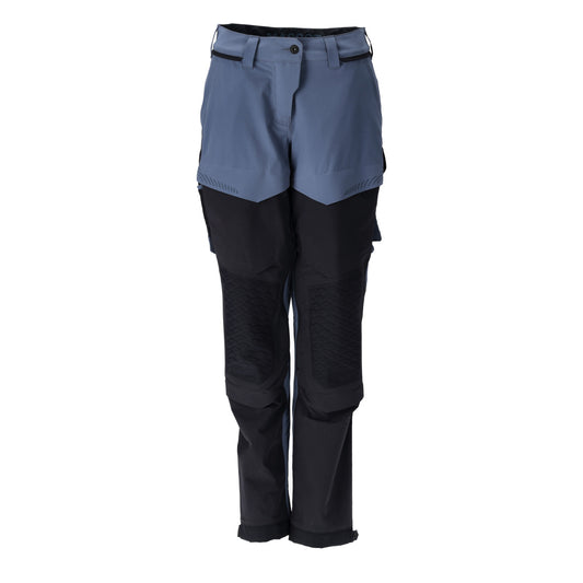 Mascot Customized Broek 22278-605 knietzakken Ultimate Stretch waterafstotend lichtgewicht dames pasvorm Diamond steenblauw-donkermarineblauw(85010)