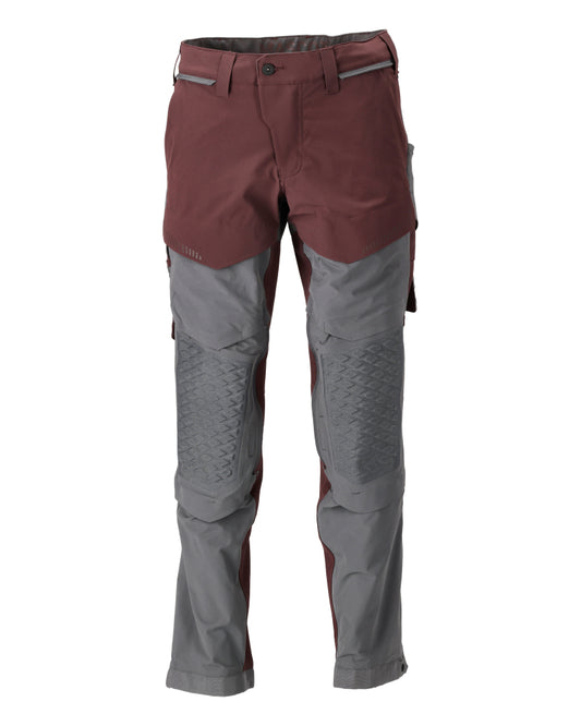 Mascot Customized Broek 22279-605 kniezakken bordeauxrood-steengrijs(2289)