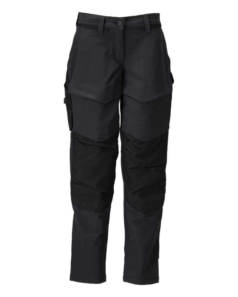 Mascot Customized Broek 22378-311 kniezakken Ultimate Stretch waterafstotend lichtgewicht Vrouwelijke pasvorm Diamond zwart(09)
