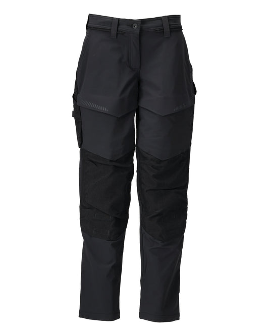 Mascot Customized Broek 22378-311 kniezakken Ultimate Stretch waterafstotend lichtgewicht Vrouwelijke pasvorm Diamond zwart(09)
