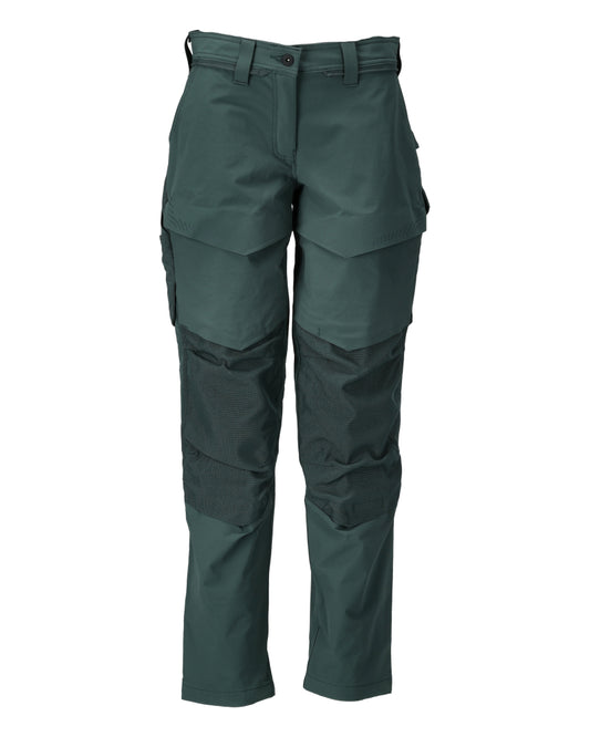 Mascot Customized Broek 22378-311 kniezakken Ultimate Stretch waterafstotend lichtgewicht Vrouwelijke pasvorm Diamond bosgroen(34)