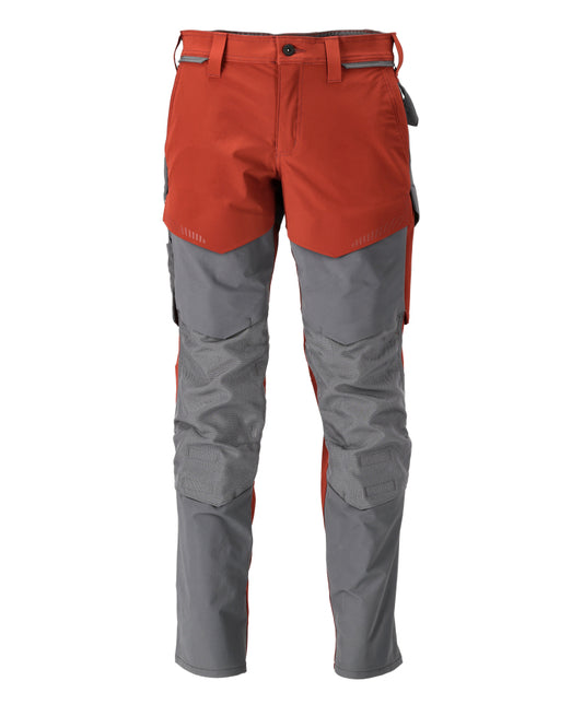 Mascot Customized Broek 22379-311 kniezakken herfstrood-steengrijs(2489)
