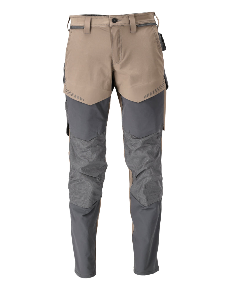 Mascot Customized Broek met kniezakken 22379-311 donkerzand-steengrijs(5689)