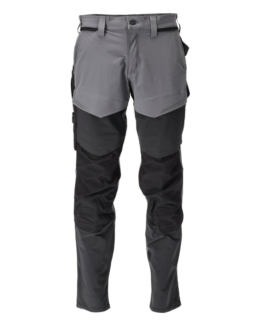 Mascot Customized Broek met kniezakken 22379-311 steengrijs-zwart(8909)