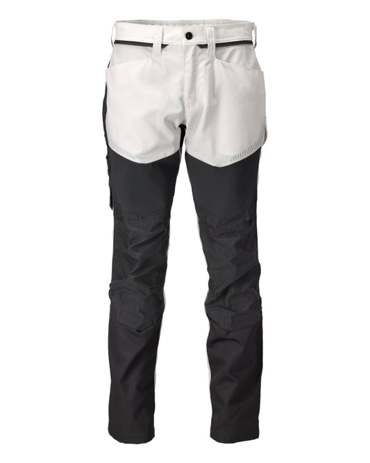 Mascot Customized Broek 22479-230 kniezakken Cordura lichtgewicht Stretch Zones wit-steengrijs(0689)