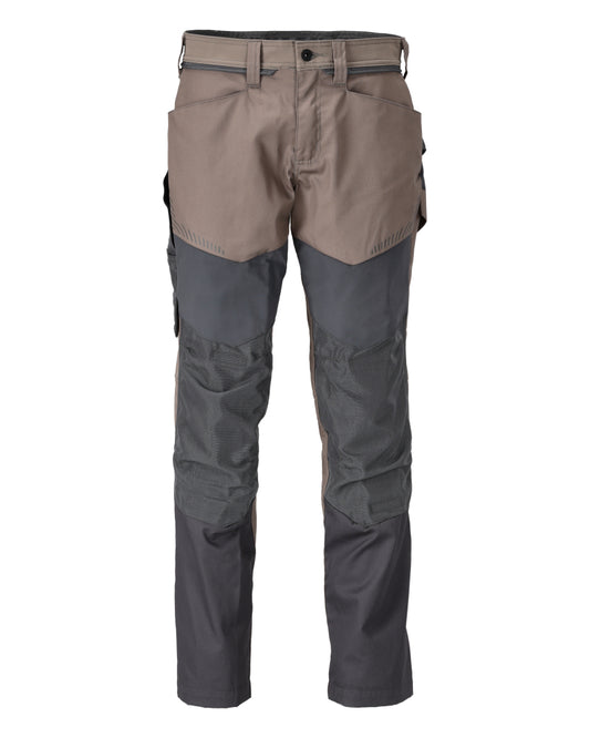 Mascot Customized Broek 22479-230 kniezakken Cordura lichtgewicht Stretch Zones donkerzand-steengrijs(5689)