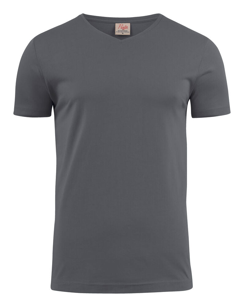 Printer Essentials T-shirt 2264024 Heavy V-Neck metaalgrijs(935)