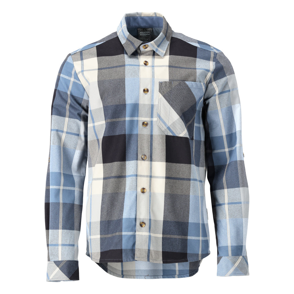 Mascot Customized Flanellen overhemd 22904-446 donkermarineblauw geruit(199)
