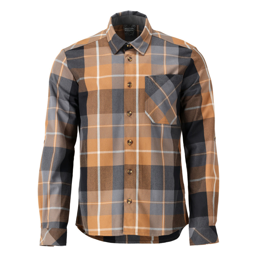 Mascot Customized Flanellen overhemd 22904-446 notenbruin geruit(598)